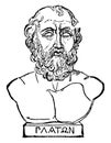 Bust of Plato, vintage illustration Royalty Free Stock Photo
