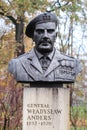 Bust of Polish Military Wladyslaw Anders in the Jordan Park in Krakow