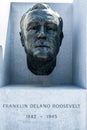 Bust of President Roosevelt at Franklin D. Roosevelt Four Freedoms Park Royalty Free Stock Photo