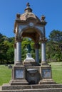 Bust of Queen Victoria and fountain at the Great Orme Llandudno North Wales May 2019