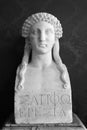 Bust of Sappho. Sappho`s sexuality has long been the subject of debate. Lesbian concept. Rome, Italy