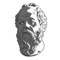 Bust of Socrates. Ancient Greek philosopher isolated on white background