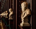 Bust of Socrates in Long Room of Trinity College Old Library in Dublin Royalty Free Stock Photo