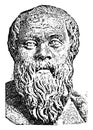 Bust of Socrates, vintage illustration