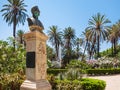 Bust in Villa Bonanno public garden in Palermo Royalty Free Stock Photo