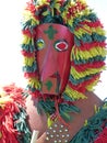 Bust wearing a careto mask on a white background, typical of the town of Podence in TrÃ¡s-os-Montes.