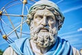 Bust of the wise intelligent Archimedes.Mathematical genius Royalty Free Stock Photo