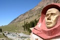 Bust of Yuri Gagarin. Barskoon valley. Issyk-Kul province. Kyrgyzstan