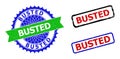 BUSTED Rosette and Rectangle Bicolor Stamp Seals with Grunged Surfaces