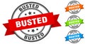 busted stamp. round band sign set. label