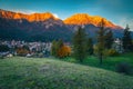 Busteni resort and Bucegi mountains view from the hill, Romania Royalty Free Stock Photo