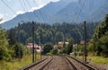 Railway track in a mountain landscape.