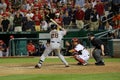 Buster Posey at bat on the road against the Washington Nationals