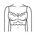 Bustier lingerie black line icon. Form fitting garment used to push up the bust and to shape the waist. Pictogram for web page,