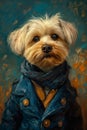 Stylish Spike: A Dapper Dog in Designer Duds - A Cartoon Illustr Royalty Free Stock Photo