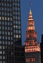 The famed Terminal Tower is a trademark of Downtown Cleveland - OHIO - CLEVELAND Royalty Free Stock Photo