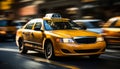 Bustling downtown new york city street with yellow cabs in motion blur highquality 16k photo