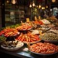 Bustling Food Market in Barcelona
