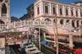 Bustling Grand Canal in Venice, Italy with Gondolas Floating on Water - Tourist Destination View Royalty Free Stock Photo