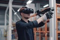 Futuristic Industrial Factory: Virtual Reality, Augmented Reality, and Innovation Royalty Free Stock Photo