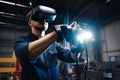 Futuristic Industrial Factory: Virtual Reality, Augmented Reality, and Innovation Royalty Free Stock Photo