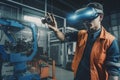 Futuristic Industrial Factory: Virtual Reality, Augmented Reality, and Innovation Royalty Free Stock Photo