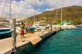 A bustling marina in the windward islands