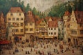 Lively Medieval Market Square