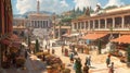 Bustling Marketplace: Ancient Rome\'s Vibrant Commercial Center