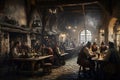 Bustling Medieval Tavern - AI Generated