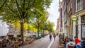 Oudezijds Voorburgwal in the city center of Amsterdam, Royalty Free Stock Photo