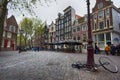 Bustling street in amsterdam