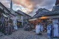 Bustling street market in Mostar, Bosnia and Herzegovina