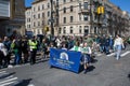 Bustling street parade with a big crowd gathered in New York, United States