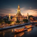 Bustling streets of Bangkok with a mix of spirituality and gastronomy