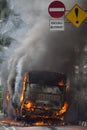 Busway Jakarta Burning Royalty Free Stock Photo