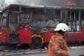 Busway Jakarta Burning Royalty Free Stock Photo