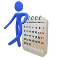 Busy 3d pictogram icon with schedule calendar Royalty Free Stock Photo
