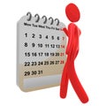 Busy 3d pictogram icon with schedule calendar Royalty Free Stock Photo