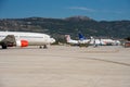 Busy airport scene at Split Royalty Free Stock Photo