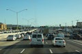 Busy american freeway on a sunny afternoon