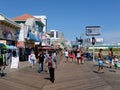 Busy Atlantic City Boardwalk With Crowds of People