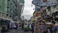 Busy Bangkok Street, hustle and bustle in the city.