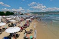 A busy beach on the Black Sea