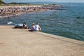 The busy beach at Dawlish Warren England.