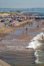 The busy beach at Dawlish Warren England.