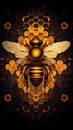 Busy Bee Collecting Nectar Amongst Honeycombs Royalty Free Stock Photo