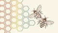 Busy Bees on a Honeycomb Pattern Representing Teamwork, vector design Generative AI Royalty Free Stock Photo