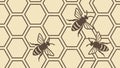 Busy Bees on Honeycomb Pattern - Sweet Nature Vector Design Generative AI Royalty Free Stock Photo