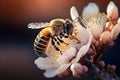 The Busy Bees of Manuka: A Close-Up Look at Honey Collection. Generative Ai